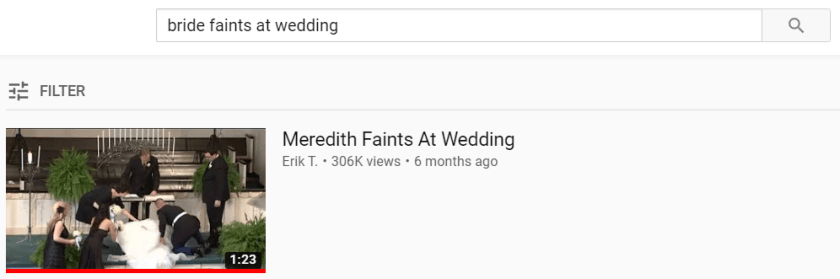 bridefaintsatwedding